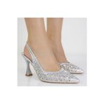 RMY SHOES Kadın Gümüş Taşlı Stiletto Topuklu Abiye & Gelin Ayakkabı