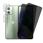 Rnnmeeko Motorola Moto G64 için zırhlı cam için görüntü koruma folyosu, sıçrama önleyici gizlilik filmi, kamera korumalı, zırhlı koruma camı [2 + 2 adet], 9H sertlik, gözetleme önleyici folyo, Motorola Moto