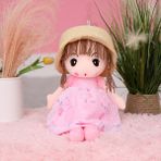 RO Sevimli Hasır Şapka Mayfair Kız Bez Bebek Peluş Oyuncak Çocuk Hediye Prenses Bebek Yastık (Yurt Dışından) - Pembe - 200g45cm