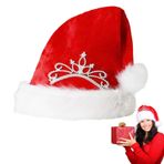 RoadLoo Noel şapkası, 1 parça Noel şapkaları yetişkin Noel Baba şapkası peluş Noel şapkası yumuşak ve rahat kadife Noel şapkaları kırmızı Noel şapkası Noel ve Yeni Yıl için Noel şapkası