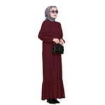 Robalı Sahra Tesettür Elbise-Bordo