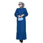 Robalı Sahra Tesettür Elbise-Mavi