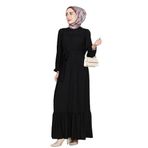 Robalı Sahra Tesettür Elbise-Siyah