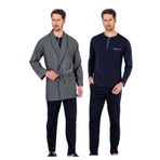 Robdöşambır Ve Penye Uzunkollu Pijama Damat Çeyiz Seti 5615