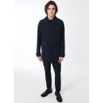 Roberto Ricci Designs Lacivert Erkek Slim Fit Trençkot Ceket Yaka Koyu Lacivert Renkli - 52