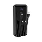 Robeve 10000 mAh Dijital Göstergeli Dahili Kablolu Powerbank 10000 mAh Powerbank Lightning - Type C - USB - Micro USB Dahili Kablolu Powerbank BPB3