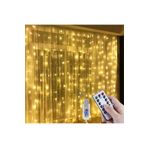Robeve 3X3 Metre Usb Peri Led Kumandali Perde Asma Kancali Peri Led Yilbasi Led Gun Isigi Led Isik 8 Modlu