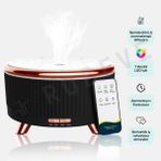 Robeve 500 ml Uzaktan Kumandalı Aroma Difüzörü Hava Nemlendirici Buhar Makinesi – 7 Renk LED Işıklı, 3 Sis Modlu Hava Nemlendirici – Sessiz Çalışan, Zaman Ayarlı & Otomatik Kapanmalı Difüzör - Siyah
