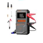 Robeve Auhma 4’ü 1 Arada 10000 Mah Şarjlı Araç Akü Takviye Cihazı – Jump Starter, Dijital Hava Kompresörü, Powerbank & LED Fener – 150 Psı Lastik Şişirme, Usb-C Hızlı Şarjlı Akü Destek Ünitesi
