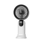 ROBEVE Auhma AUFN19 5 Kademeli Güçlü El Fanı Mini Fan – Şarjlı Taşınabilir Mini Vantilatör, Dijital Ekranlı, Sessiz Çalışma, Uzun Pil Ömrü, Masaüstü & El Tipi Kullanım (Beyaz)