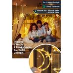Robeve Ay Yıldız Yılbaşı Led Işık 8 Fonksiyonlu Led Işık Yılbaşı Süsleme Dekoratif Animasyonlu Led Işık