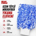 Robeve Bear Force Uzun Tüylü Mikrofiber Araç Yıkama Eldiveni – Yoğun Köpük Taşıma Özellikli, Yüksek Su Emici, Çiziksiz ve Güvenli Temizlik Için Boya Dostu Mikrofiber Oto Yıkama Eldiveni - Mavi