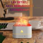 Robeve Işıklı Alev Efektli Aroma Difüzörü – 7 Renk Rgb Alevli Hava Nemlendirici Buhar Makinesi, Sessiz Ultrasonik Teknoloji | Şık Dekoratif Tasarım ile Aromaterapi ve Ambiyans Aydınlatması - Beyaz