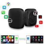 ROBEVE Kablosuz CarPlay & Android Auto Akıllı Multimedya Kutusu – Android 10 Tabanlı 2 GB RAM + 32 GB ROM AI Box | Dual-Band Wi-Fi (2.4 GHz & 5 GHz) & Bluetooth ile Tak Çalıştır Kablosuz CarPlay
