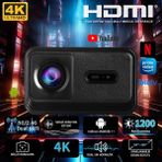 Robeve Lensun New 13 Projeksiyon Cihazı 4K Görüntü - Wifi Bluetooth Destekli - Android Kurulu Android Tv - Dahili Hoparlör - Kumandadan Odak - Dahili Hafıza - Siyah
