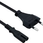 ROBEVE PS3 / PS4 / PS5 / XBox Series S-X Uyumlu Güç Kablosu 1.5 Metre 2Pin Güç Kablosu Projeksiyon - Monitör - Tv Universal 2Pin Güç Kablosu