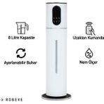 Robeve Robeve Rbh-05 Hava Nemlendirici Buhar Makinesi 8 Litre Hava Nemlendirici Buhar Makinesi Aroma Difüzörü Otomatik Oda Nemlendirici Nem Ölçerli Nem Ayarlı Uzaktan Kumandalı Hava Nemlendirici Buhar - Beyaz
