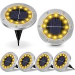 Robeve Solar Işık 4'lü Paket - Güneş Enerjili Bahçe Aydınlatması Yol Işığı, Su Geçirmez LED Lamba, Kolay Kurulum, Enerji Tasarruflu, Dış Mekan Işığı - Krom - Gün Işığı