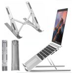 Robeve Taşınabilir Laptop Stant Bilgisayar Stant Notebook Stant Tüm Laptoplarla Uyumlu Bilgisayar Standı Taşınabilir Metal Kaymaz Stant Dizüstü Bilgisayar Stantları Stantı - Beyaz