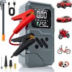 Robeve Taşınabilir Şarjlı Araç Akü Takviye Cihazı – 4in1 Çok Fonksiyonlu Akım Korumalı Jump Starter Powerbank, LED Fenerli, USB Hızlı Şarj, Acil Araç Çalıştırma Power Supply