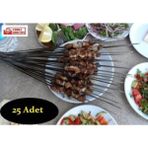 Robin Akyıl Ciğer Kebap Şiş 50CM Adana Üretimi Çöp-Ciğer-Ince-Mangal Ciğer Kebap Şişi - Nikel - 10 Adet