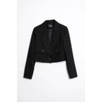 Robin Gwen Çizgili Crop Ceket Siyah - 40