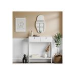 Robin Home Asimetrik Aynalı Dresuar 2 Kapaklı Hol Antre Beyaz 80CM No1