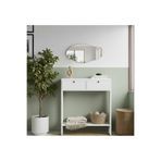Robin Home Asimetrik Aynalı Dresuar Hol Antre Beyaz 80CM No1