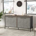 Robin Home Berlin E Ofis Konsol Klasör Dolabı Metal Ayaklı Kahve-beton-antrasit Vs5-cga