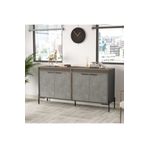 Robin Home Berlin E Ofis Konsol Klasör Dolabı Metal Ayaklı Kahve-beton-antrasit Vs5-cga