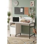 Robin Home Çalışma Masası Genç Çocuk Öğrenci Raflı Dolaplı Beyaz - 120