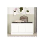 Robin Home Comfort Puflu Minderli Oturaklı Ayakkabılık 3 Kapaklı Dolap 90CM Beyaz