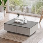 Robin Home Diego Orta Sehpa 2 Kapaklı (Beton-Taş) - Gri