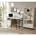 Robin Home Genç Çalışma Masası ve Kitaplık 2'li Set Beyaz Beyaz