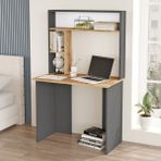 Robin Home Genç Çocuk Çalışma Masası Kitaplık Çam Antrasit - Doğal Ahşap - 90