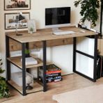 Robin Home Kitaplıklı Raflı Ofis Çalışma Masası Çam - 120cm x 60cm - Atlantik Çam