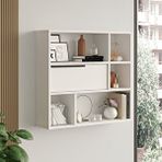 Robin Home Lidya Duvar Rafı Kitaplık Kapaklı Beyaz