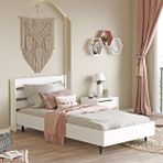 Robin Home Lidya Tek Kişilik Karyola Metal Ayaklı 100*200 Cm Beyaz
