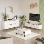 Robin Home Lidya Tv Ünitesi Orta Sehpa Konsol 3'lü Set Beyaz