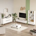 Robin Home Lidya Tv Ünitesi Orta Sehpa Konsol Kitaplık 4'lü Set Beyaz Kahverengi