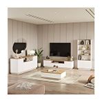 Robin Home Loft Tv Ünitesi Konsol Sehpa 4lü Set Beyaz