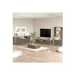Robin Home Loft Tv Ünitesi Orta Sehpa Konsol Kitaplık 4'lü Set Çam-antrasit