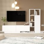 Robin Home Lotus Tv Ünitesi Kapaklı Kitaplık Raf Beyaz