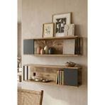 Robin Home Mutfak Rafı Duvar Rafı Kitaplık 2'li Set - Kahverengi