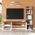 Robin Home Nexus Tv Ünitesi Tv Sehpası Kitaplıklı Beyaz-antrasit Gri