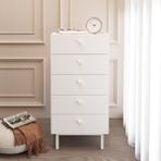 Robin Home Rhode Şifonyer 5 Çekmeceli Ahşap Ayaklı Beyaz
