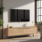 Robin Home Tv Ünitesi Sehpası Metal Ayaklı 160CM Sepet - Kahverengi