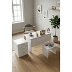 Robin Home Verona Abc Ofis Büro Masa Takımı Ofis Masası + Keson + Ofis Sehpası - Beyaz