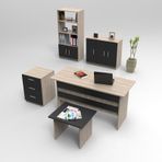 Robin Home Verona ABCDE Ofis Büro Masa Takımı Meşe-Siyah