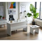 Robin Home Verona Ofis Büro Masa Takımı Ofis Masası Sehpa - Y: 74 cm D: 60 cm G: 140 cm - Beyaz